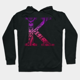 Mandala Letter Capital K Pink Hoodie